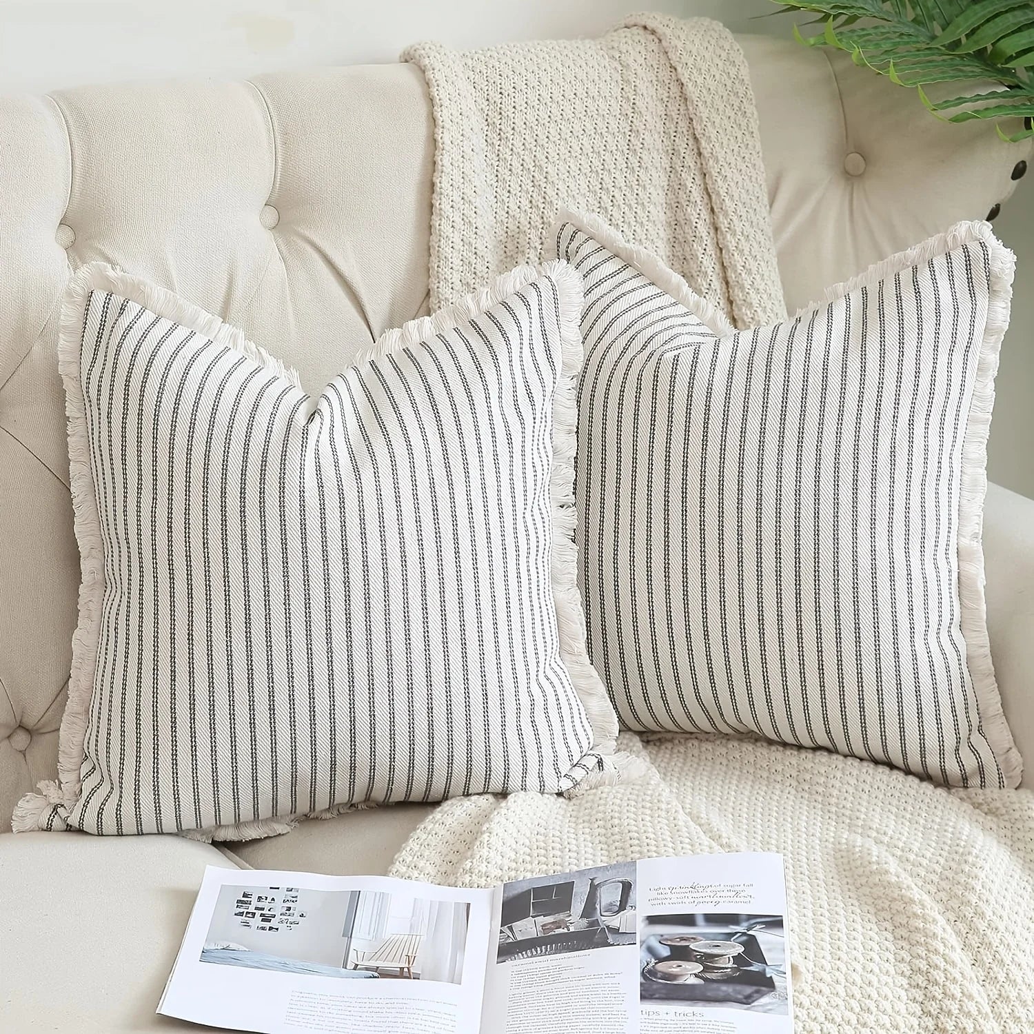 Striped Throw Pillowcase