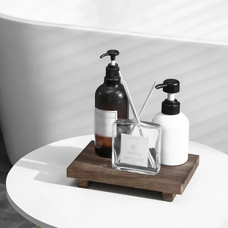 Wood Tray Pedestal Stand