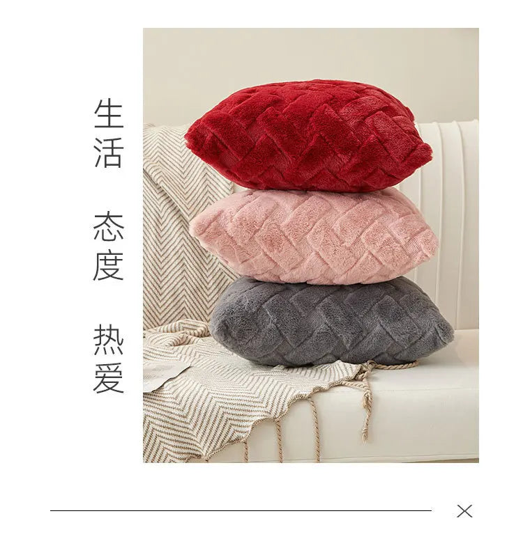 Plush Throw Pillow Cover