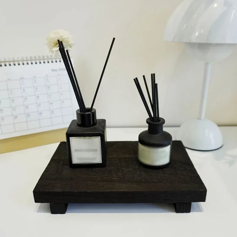 Wood Tray Pedestal Stand
