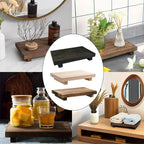 Wood Tray Pedestal Stand