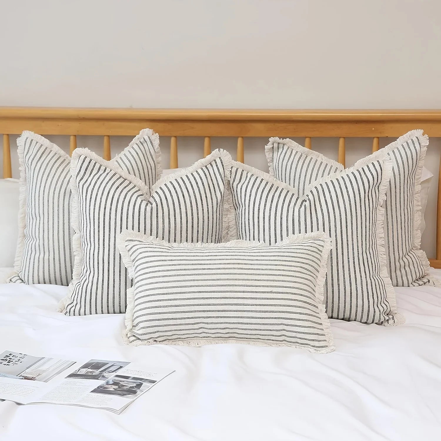 Striped Throw Pillowcase