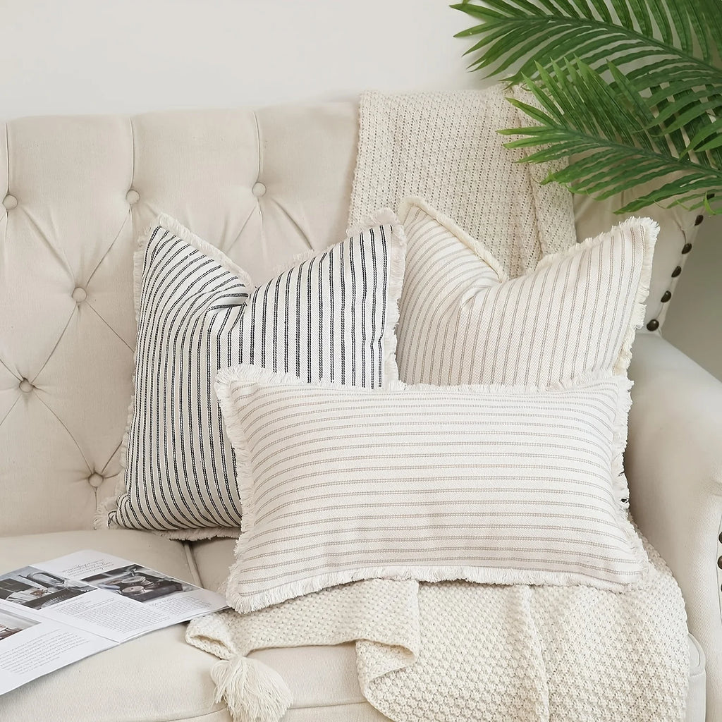 Striped Throw Pillowcase