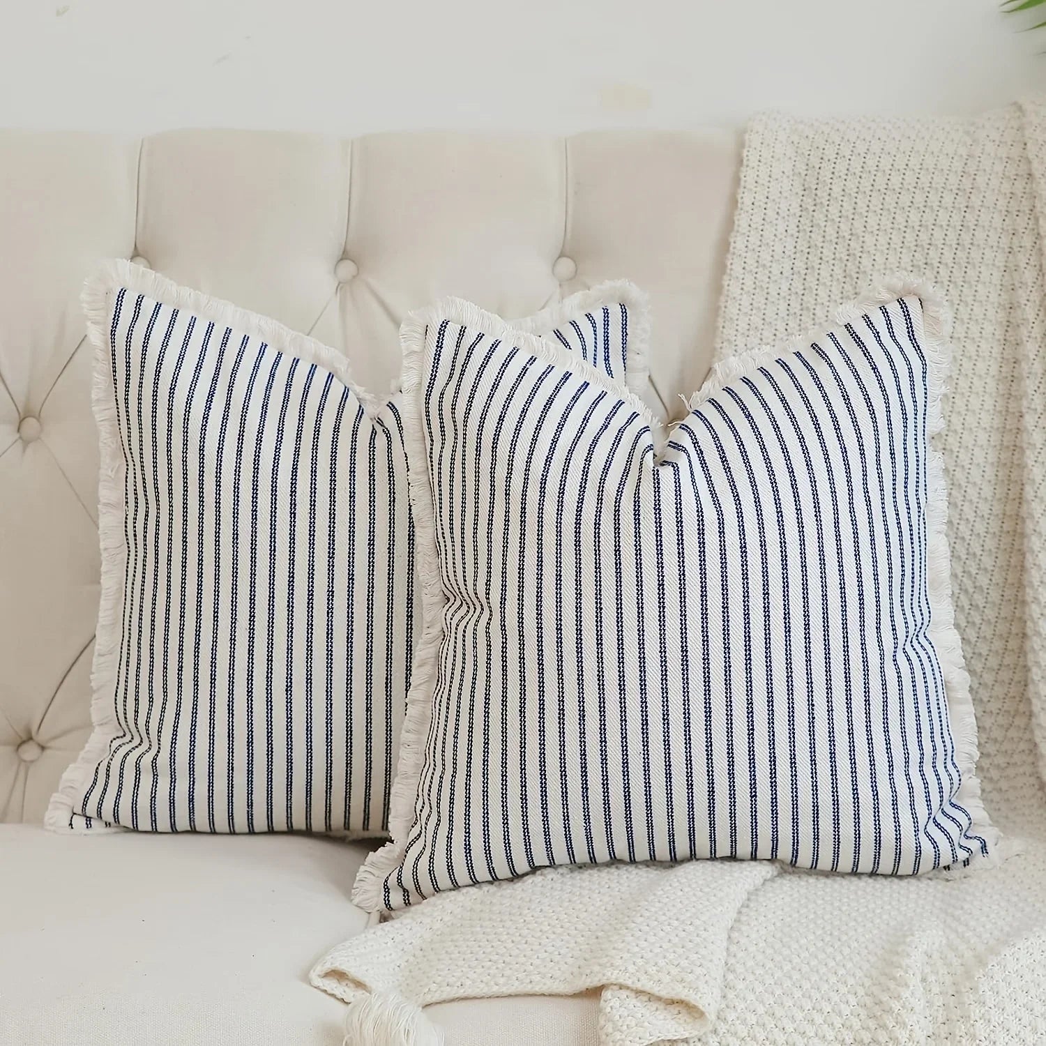 Striped Throw Pillowcase