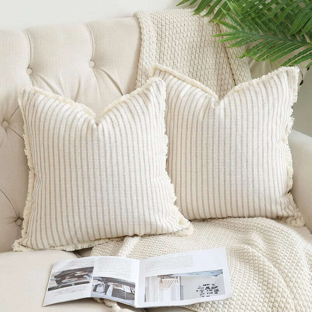 Striped Throw Pillowcase