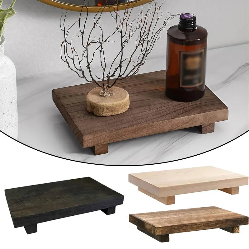 Wood Tray Pedestal Stand
