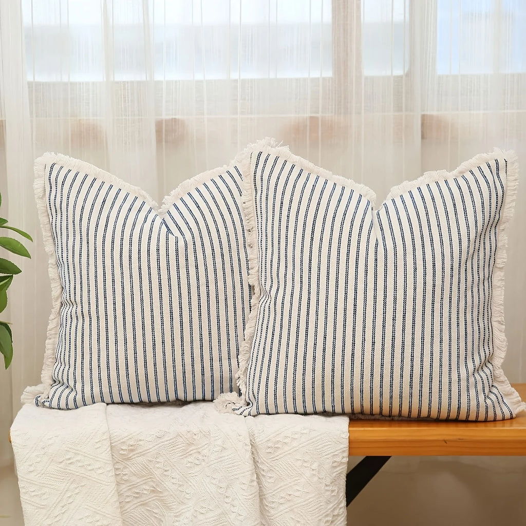 Striped Throw Pillowcase