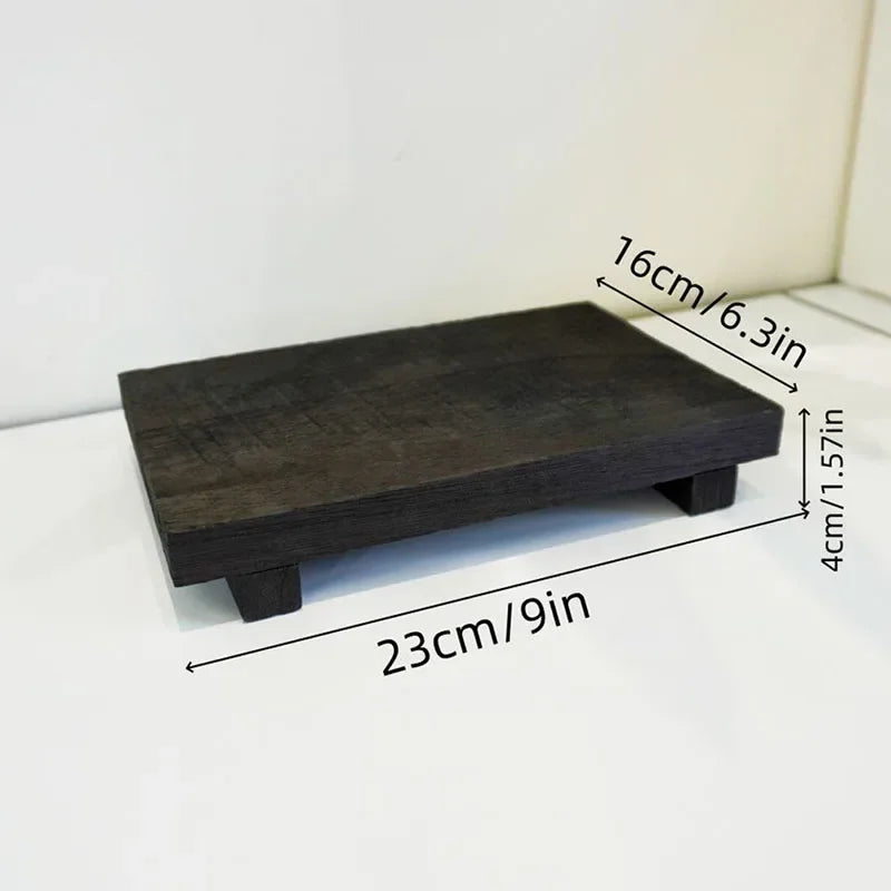 Wood Tray Pedestal Stand
