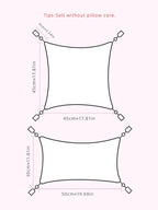 Throw pillow cover with semicircular geometric patterns.