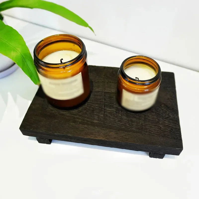 Wood Tray Pedestal Stand