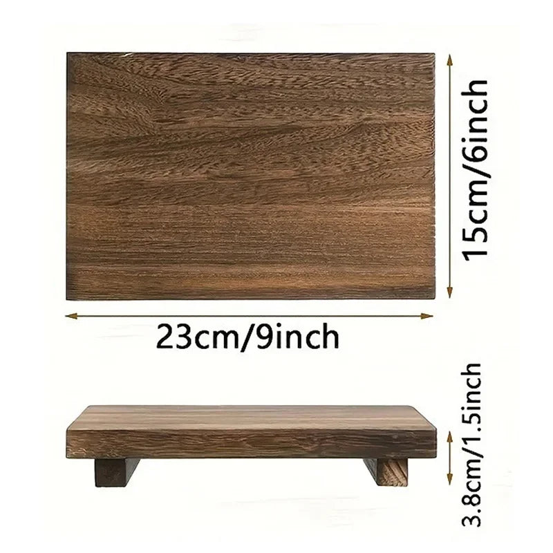 Wood Tray Pedestal Stand
