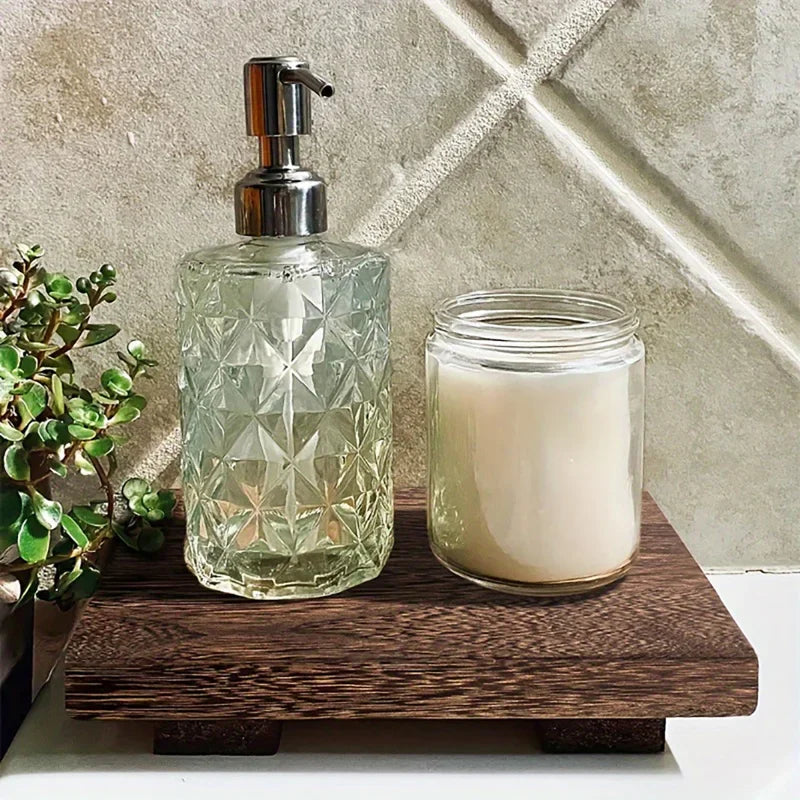 Wood Tray Pedestal Stand