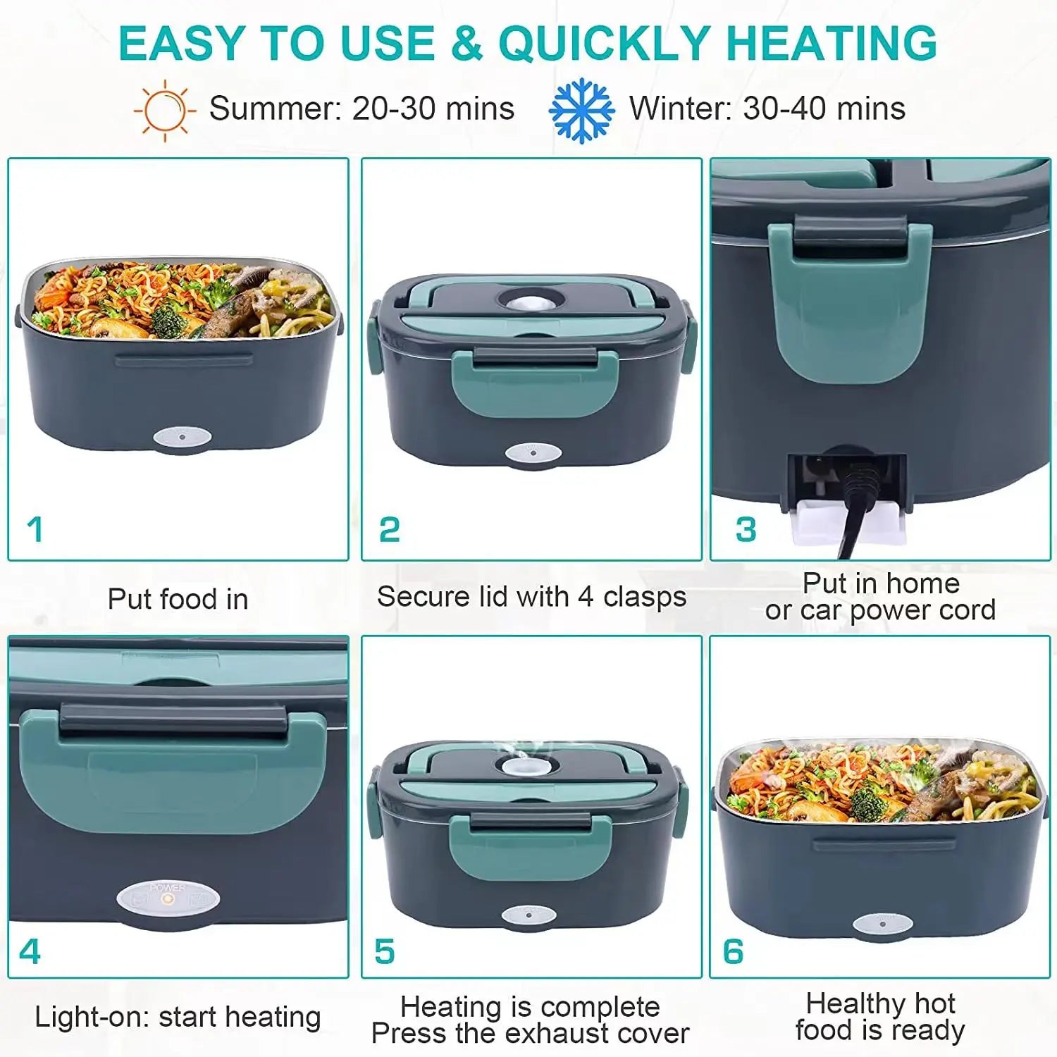 Electric Heated Insulated Lunch Box